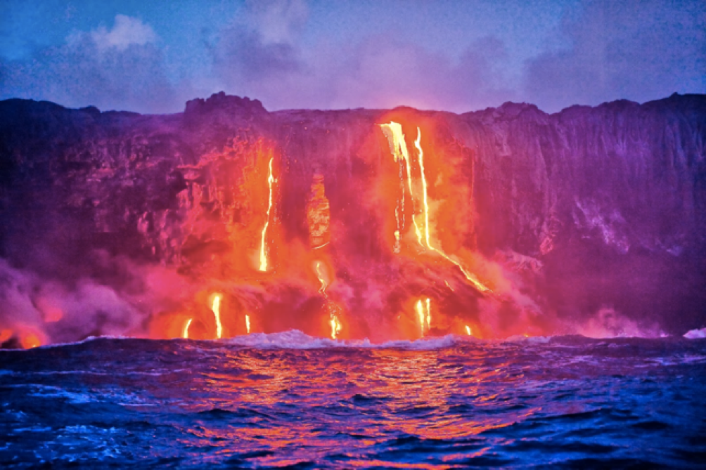 Vulcão ativo Havaí - Laguna