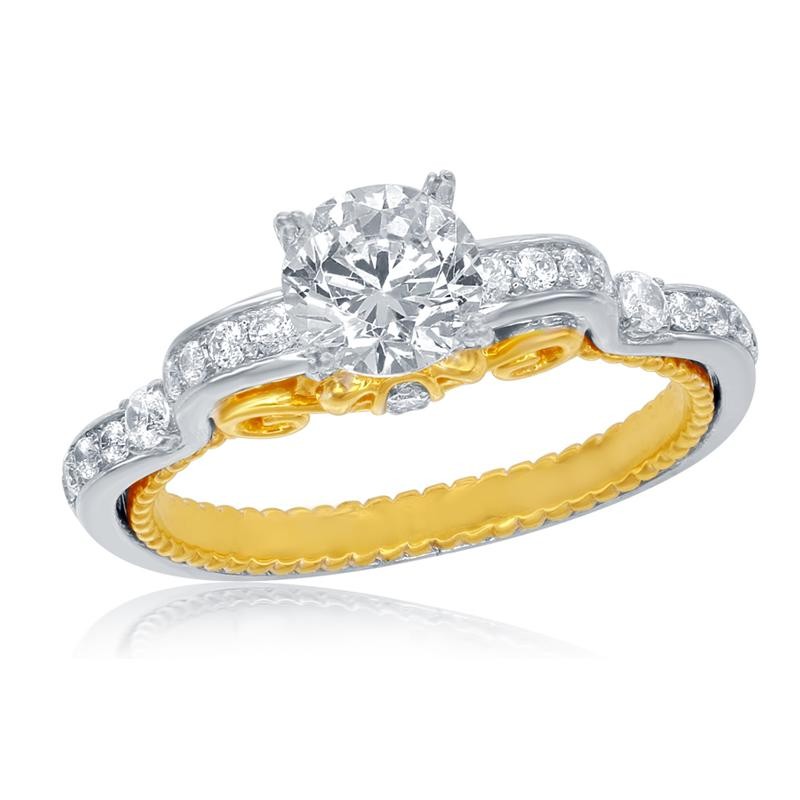 Cinderela anel de noivado ouro amarelo - Laguna