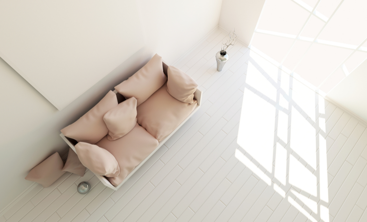 Arquitetura minimalista na sala de estar