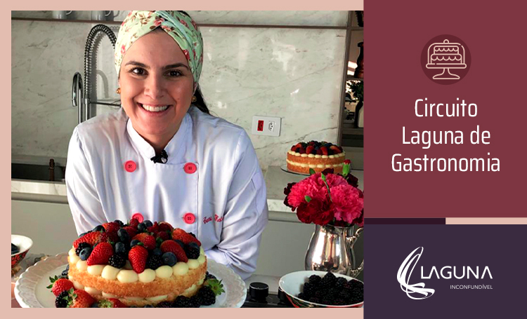 Chef da The Cakery preparou Naked Cake com frutas vermelhas no decorado do ALMÁA Cabral - Construtora Laguna